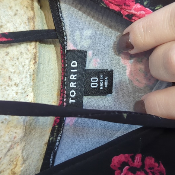 torrid Black Floral Jersey Knit Skater Dress - Picture 9 of 16